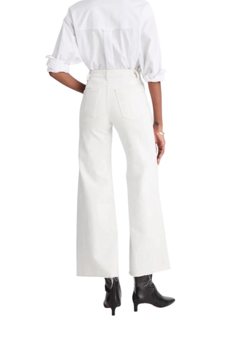 Madewell Flared Wide-Leg Crop Jeans in Vintage Ivory - Picture 5 of 12